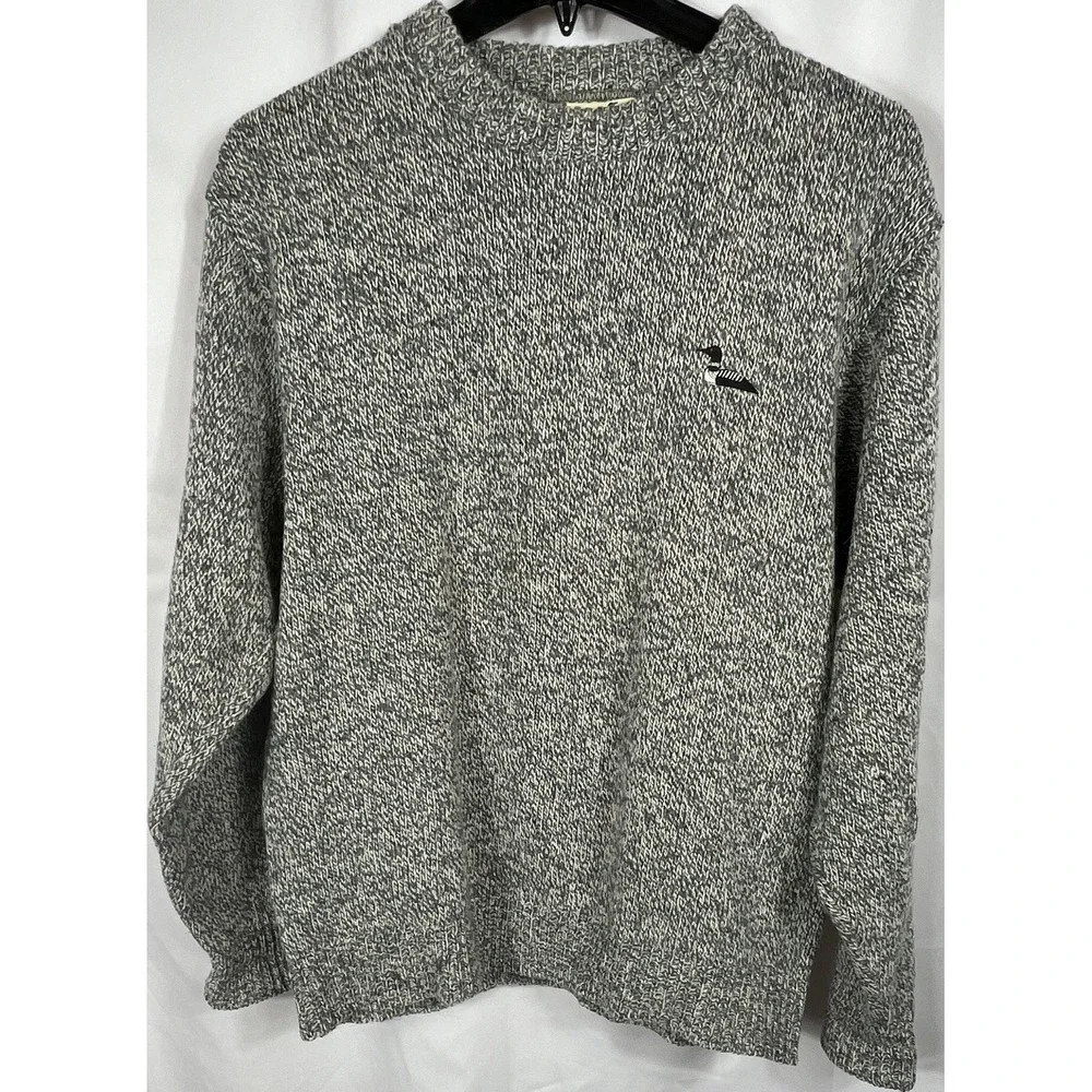Vintage Winona Knits XL Heathered Wool/Nylon Crewneck Pullover Loon Sweater